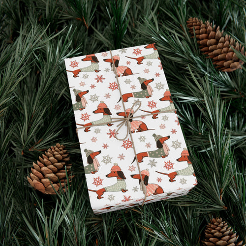 Dachshund Through The Snow - Wrapping Paper