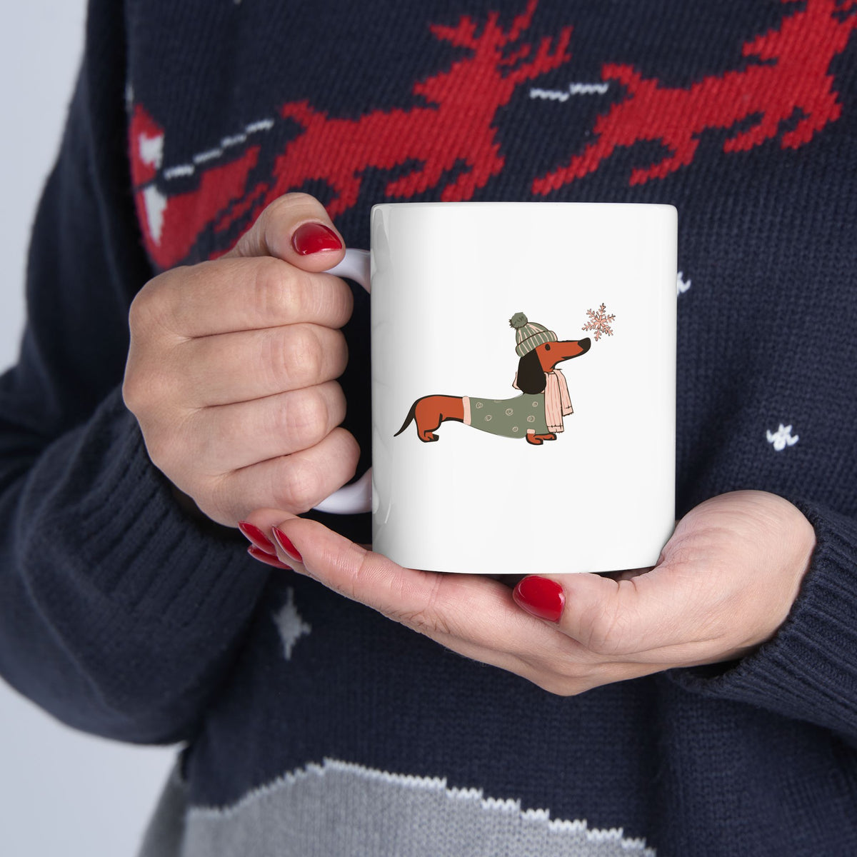 Dachshund Through The Snow - Coffee Mug