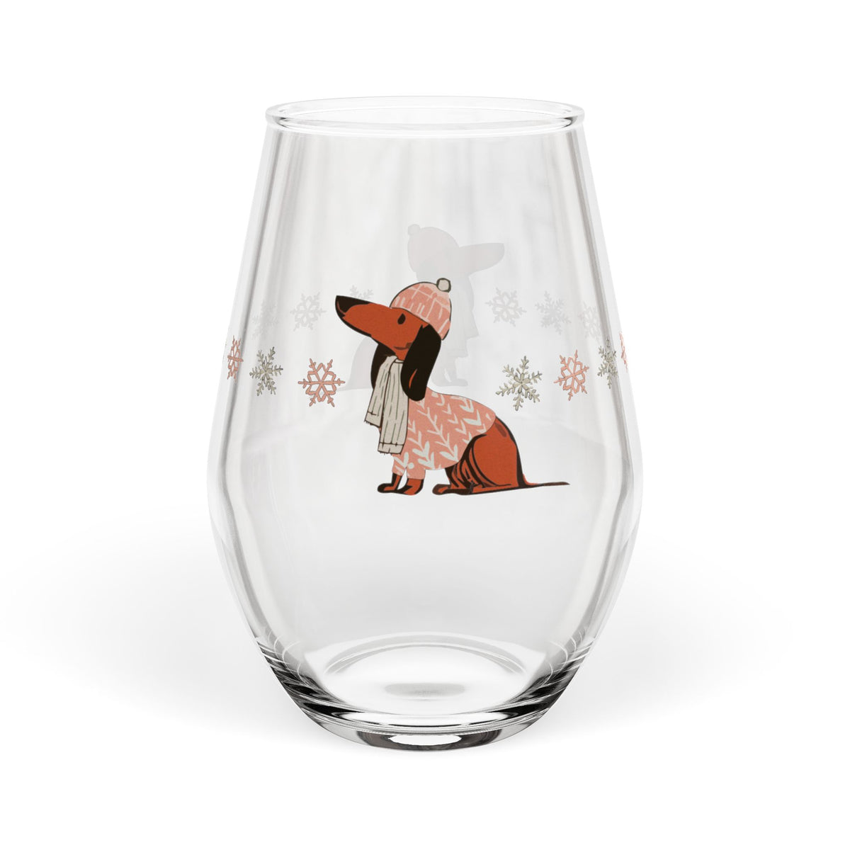 Dachshund Through The Snow - Wine Glass