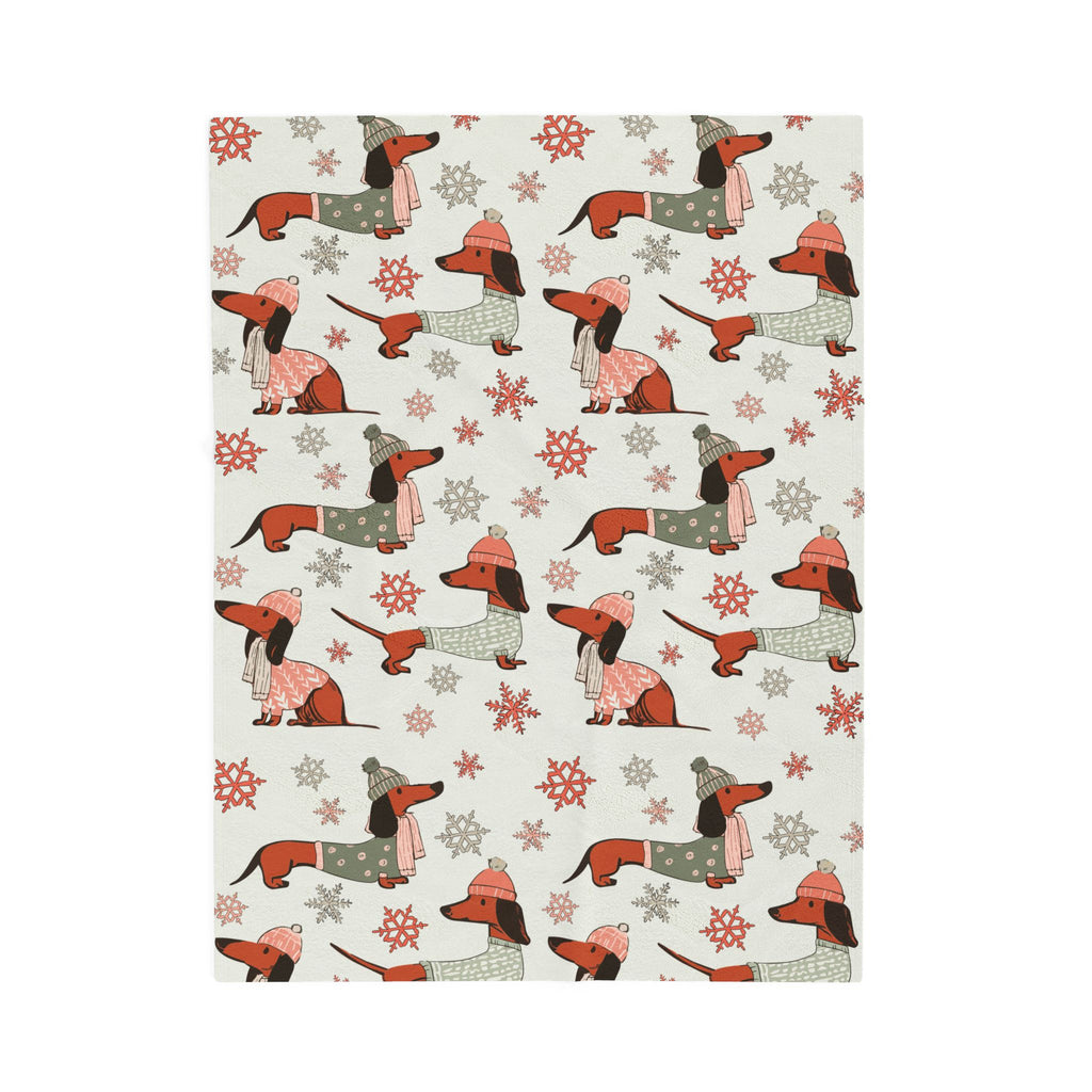 Dachshund Through The Snow - Plush Blanket