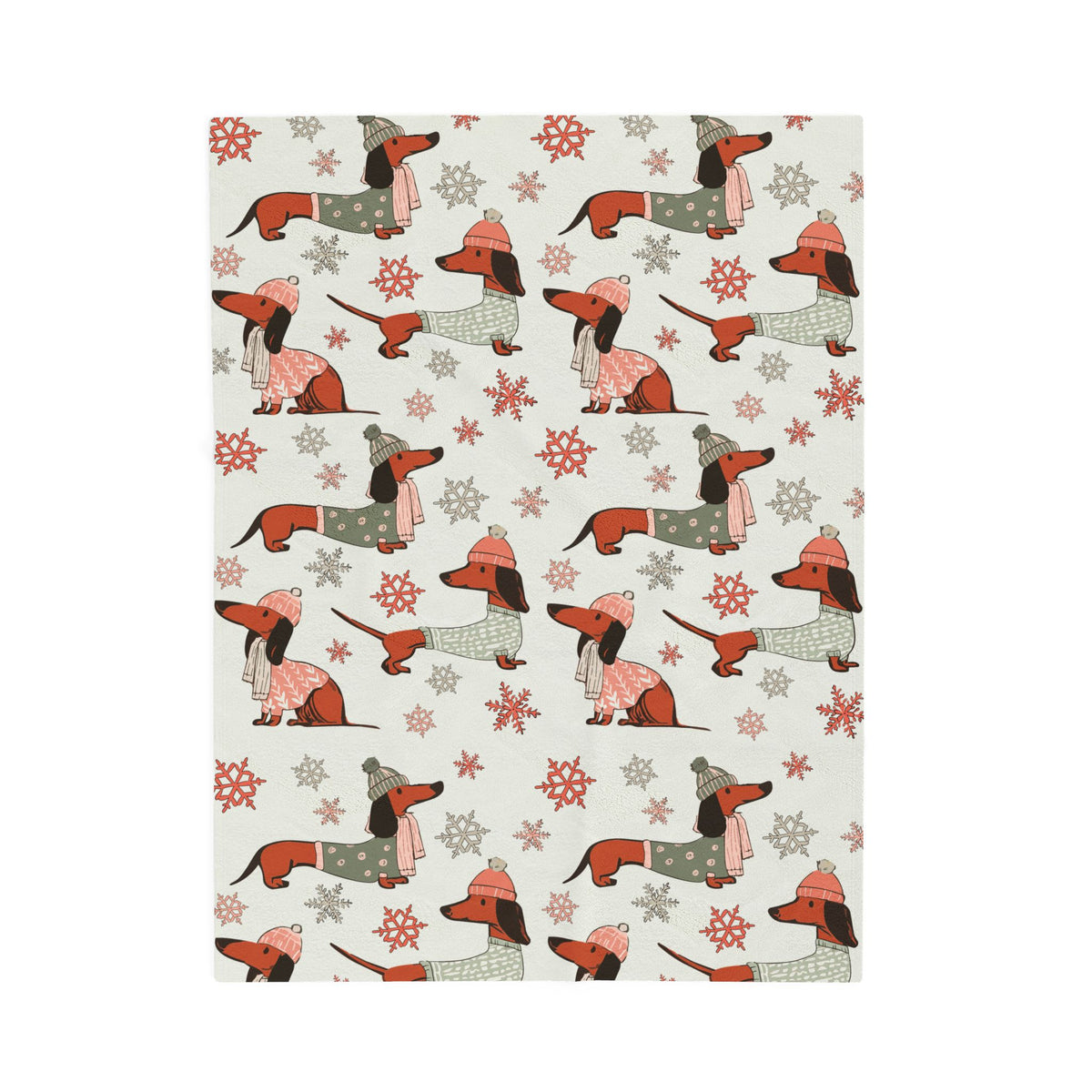 Dachshund Through The Snow - Plush Blanket