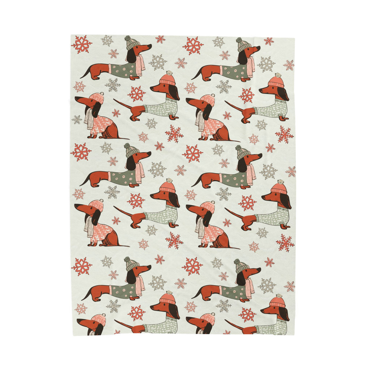 Dachshund Through The Snow - Plush Blanket